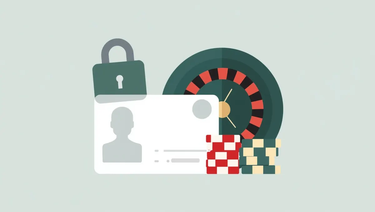 Ilustración: un candado cerrado sobre un documento de identidad junto a una ruleta y fichas